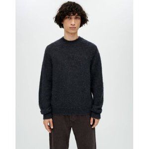 *$395 NWT RE/DONE MINERAL BLACK CLASSIC CREW SWEATER SZ MEDIUM